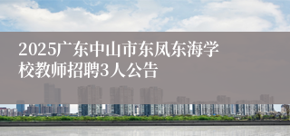 2025广东中山市东凤东海学校教师招聘3人公告