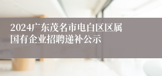2024广东茂名市电白区区属国有企业招聘递补公示