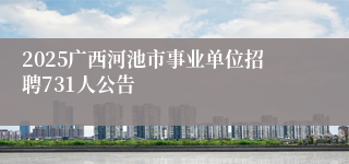 2025广西河池市事业单位招聘731人公告