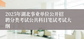 2025年湖北事业单位公开招聘分类考试公共科目笔试考试大纲