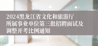 2024黑龙江省文化和旅游厅所属事业单位第三批招聘面试及调整开考比例通知