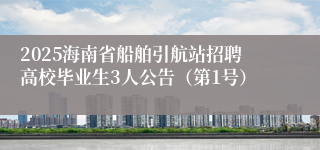 2025海南省船舶引航站招聘高校毕业生3人公告（第1号）