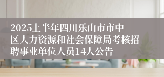 2025上半年四川乐山市市中区人力资源和社会保障局考核招聘事业单位人员14人公告