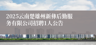 2025云南楚雄州新彝后勤服务有限公司招聘1人公告