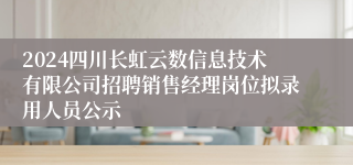 2024四川长虹云数信息技术有限公司招聘销售经理岗位拟录用人员公示