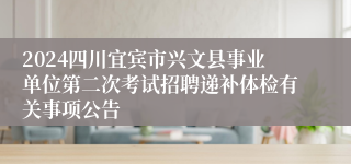 2024四川宜宾市兴文县事业单位第二次考试招聘递补体检有关事项公告