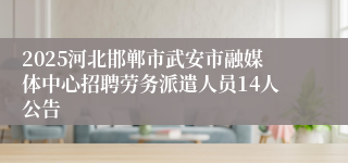 2025河北邯郸市武安市融媒体中心招聘劳务派遣人员14人公告
