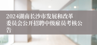 2024湖南长沙市发展和改革委员会公开招聘中级雇员考核公告