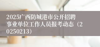 2025广西防城港市公开招聘事业单位工作人员报考动态（20250213）