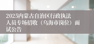 2025内蒙古自治区行政执法人员专场招收（乌海市岗位）面试公告