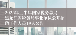 2025年上半年国家税务总局黑龙江省税务局事业单位公开招聘工作人员19人公告