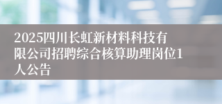 2025四川长虹新材料科技有限公司招聘综合核算助理岗位1人公告