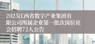 2025江西省数字产业集团有限公司所属企业第一批次岗位社会招聘72人公告