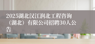 2025湖北汉江润北工程咨询（湖北）有限公司招聘30人公告