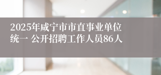2025年咸宁市市直事业单位统一 公开招聘工作人员86人