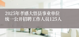 2025年孝感大悟县事业单位统一公开招聘工作人员125人