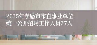 2025年孝感市市直事业单位统一公开招聘工作人员27人