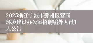 2025浙江宁波市鄞州区营商环境建设办公室招聘编外人员1人公告