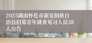 2025湖南怀化市新晃侗族自治县招募青年就业见习人员38人公告