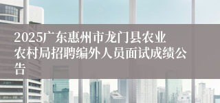 2025广东惠州市龙门县农业农村局招聘编外人员面试成绩公告