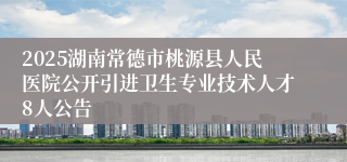 2025湖南常德市桃源县人民医院公开引进卫生专业技术人才8人公告
