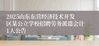 2025山东东营经济技术开发区某公立学校招聘劳务派遣会计1人公告