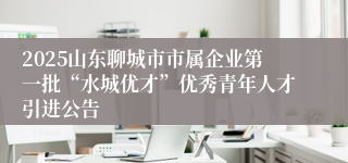 2025山东聊城市市属企业第一批“水城优才”优秀青年人才引进公告