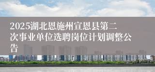 2025湖北恩施州宣恩县第二次事业单位选聘岗位计划调整公告