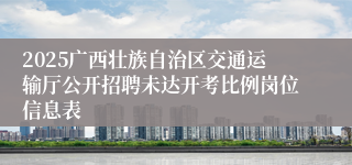 2025广西壮族自治区交通运输厅公开招聘未达开考比例岗位信息表