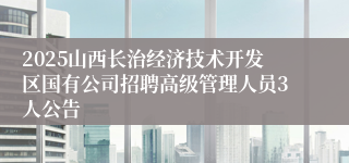 2025山西长治经济技术开发区国有公司招聘高级管理人员3人公告