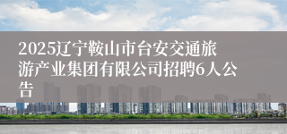 2025辽宁鞍山市台安交通旅游产业集团有限公司招聘6人公告