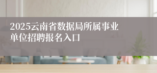 2025云南省数据局所属事业单位招聘报名入口