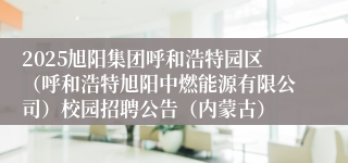 2025旭阳集团呼和浩特园区（呼和浩特旭阳中燃能源有限公司）校园招聘公告（内蒙古）