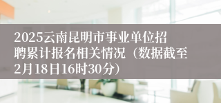 2025云南昆明市事业单位招聘累计报名相关情况（数据截至2月18日16时30分）