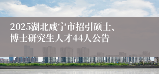 2025湖北咸宁市招引硕士、博士研究生人才44人公告