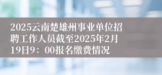 2025云南楚雄州事业单位招聘工作人员截至2025年2月19日9：00报名缴费情况