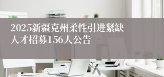 2025新疆克州柔性引进紧缺人才招募156人公告