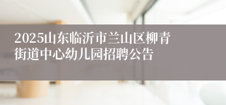 2025山东临沂市兰山区柳青街道中心幼儿园招聘公告