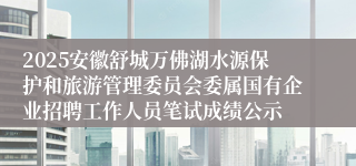 2025安徽舒城万佛湖水源保护和旅游管理委员会委属国有企业招聘工作人员笔试成绩公示