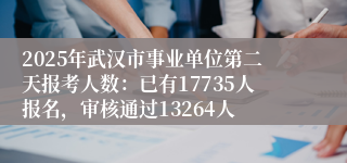 2025年武汉市事业单位第二天报考人数：已有17735人报名，审核通过13264人
