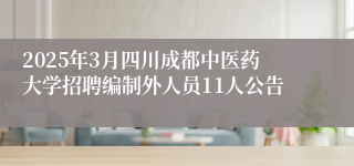 2025年3月四川成都中医药大学招聘编制外人员11人公告