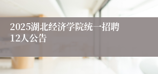 2025湖北经济学院统一招聘12人公告