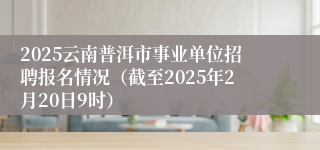 2025云南普洱市事业单位招聘报名情况（截至2025年2月20日9时）