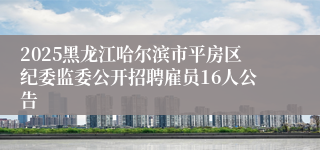 2025黑龙江哈尔滨市平房区纪委监委公开招聘雇员16人公告