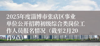 2025年度淄博市张店区事业单位公开招聘初级综合类岗位工作人员报名情况（截至2月20日9点)