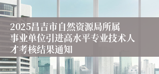 2025昌吉市自然资源局所属事业单位引进高水平专业技术人才考核结果通知