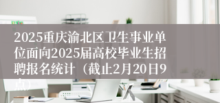 2025重庆渝北区卫生事业单位面向2025届高校毕业生招聘报名统计（截止2月20日9点）
