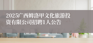 2025广西姆洛甲文化旅游投资有限公司招聘1人公告
