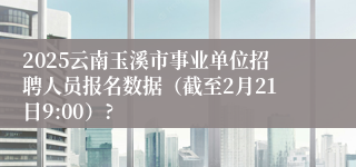 2025云南玉溪市事业单位招聘人员报名数据（截至2月21日9:00）?