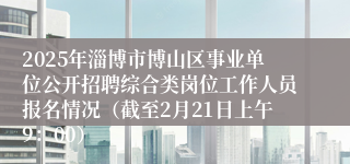 2025年淄博市博山区事业单位公开招聘综合类岗位工作人员报名情况（截至2月21日上午9：00）
